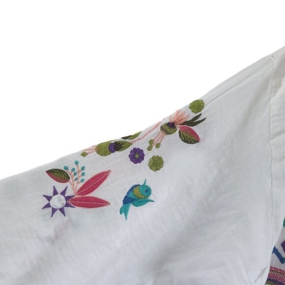 AP.NY New York Embroidered Floral Birds Embroidery Button Front Blouse Top XL - Picture 8 of 11